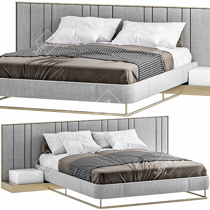 Modern 3D Bed Design | V-ray | 3dsmax2014 3D model image 1