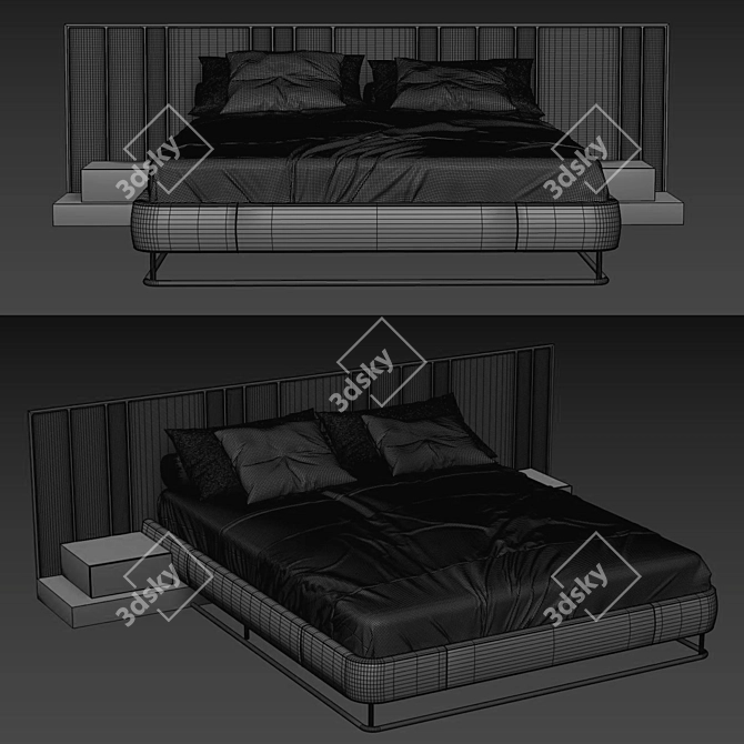 Modern 3D Bed Design | V-ray | 3dsmax2014 3D model image 4