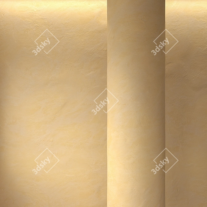 Textured Stucco Wall: 5x5m 3D model image 1