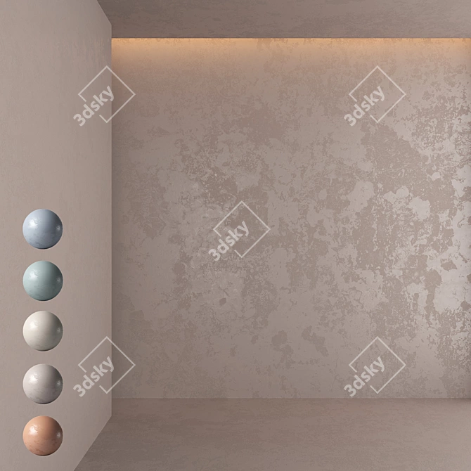 Decorative Plaster Texture Kit 3D model image 1