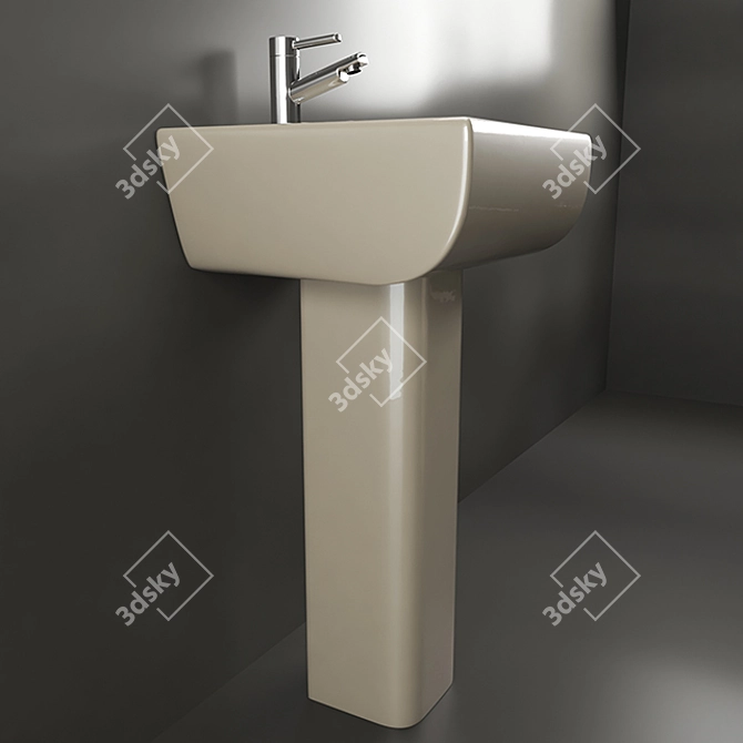 Stylish Vintage Wash Basin 3D model image 1