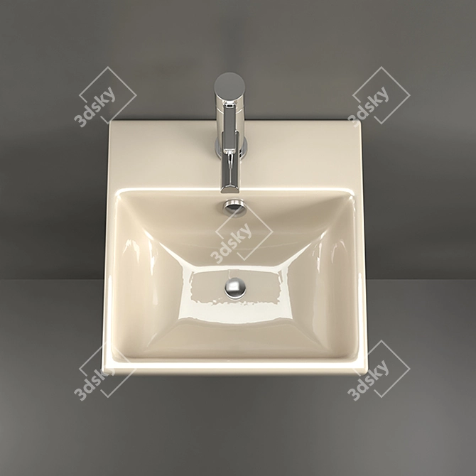 Stylish Vintage Wash Basin 3D model image 2