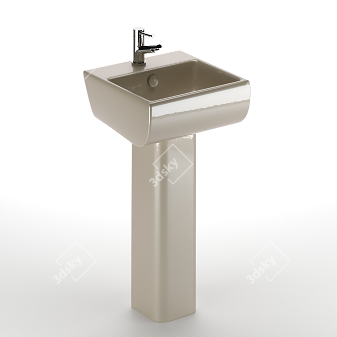 Stylish Vintage Wash Basin 3D model image 3