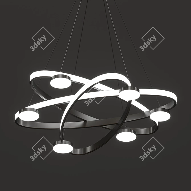 Chic Ring Pendant Light 3D model image 1