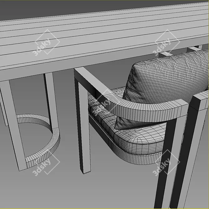 Restoration Hardware Teak Dining Table 3D model image 2