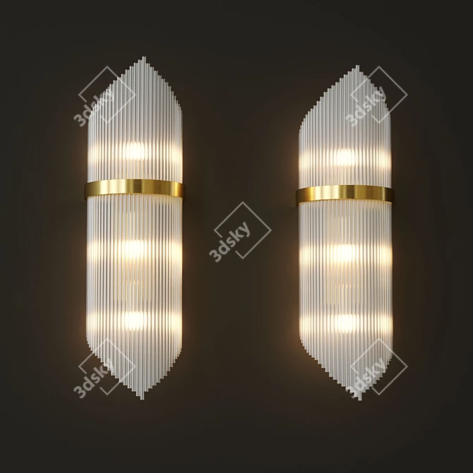 Modern Glass Rod Wall Sconce 3D model image 1