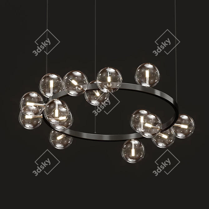 Asymmetric Glass Chandelier 3D model image 1