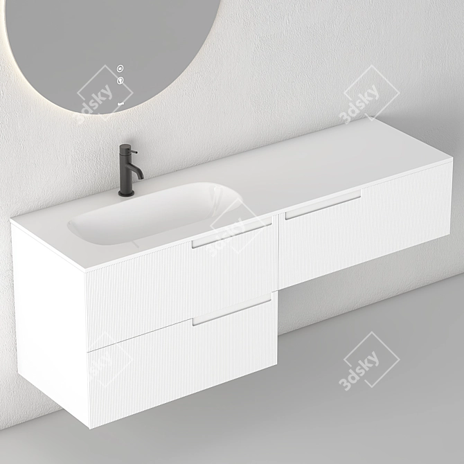 Fiora Synergy 2: Sleek Bathroom Cabinet 3D model image 2