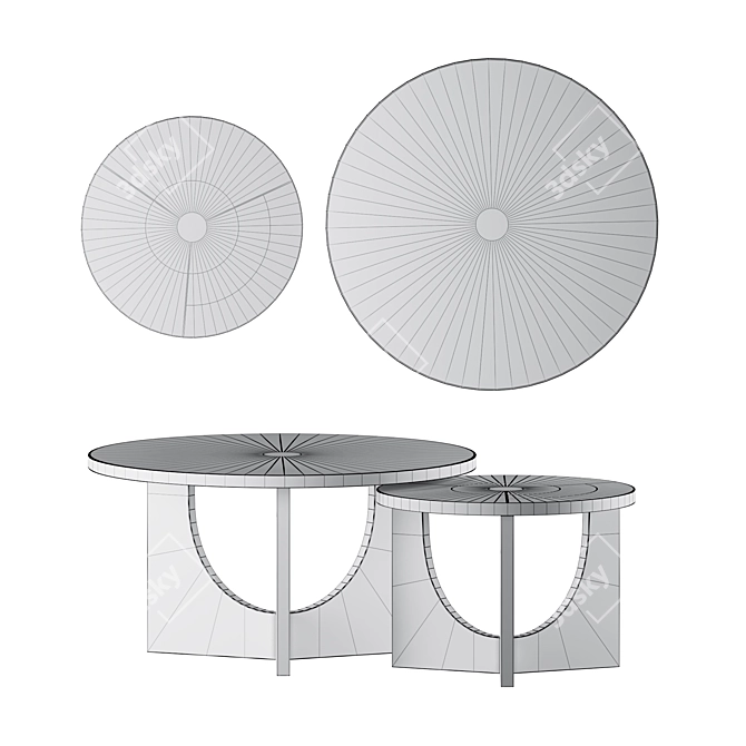 Sleek Colosseum Coffee Tables 3D model image 2