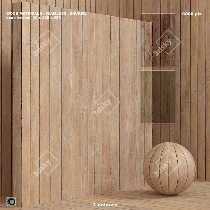 Seamless Wood Plank Set 91 3D model image 1