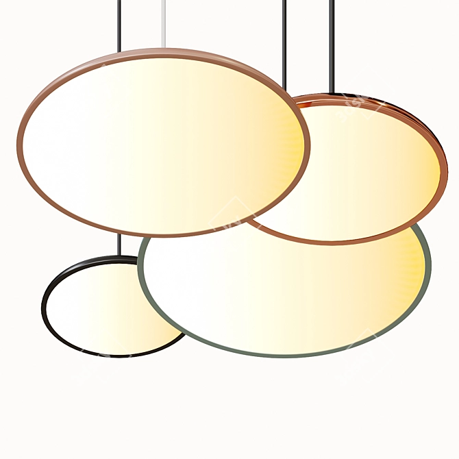 Elegant Plate Lamp - Stunning Lighting Solution 3D model image 2