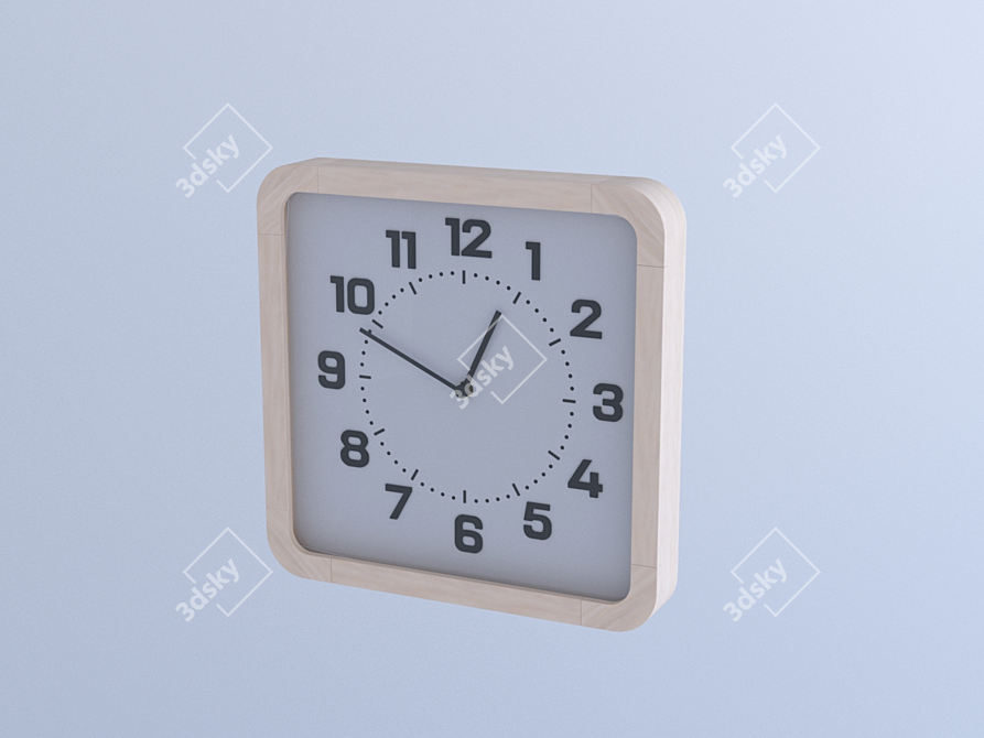 Magnus Wooden Wall Clock 3D model image 1