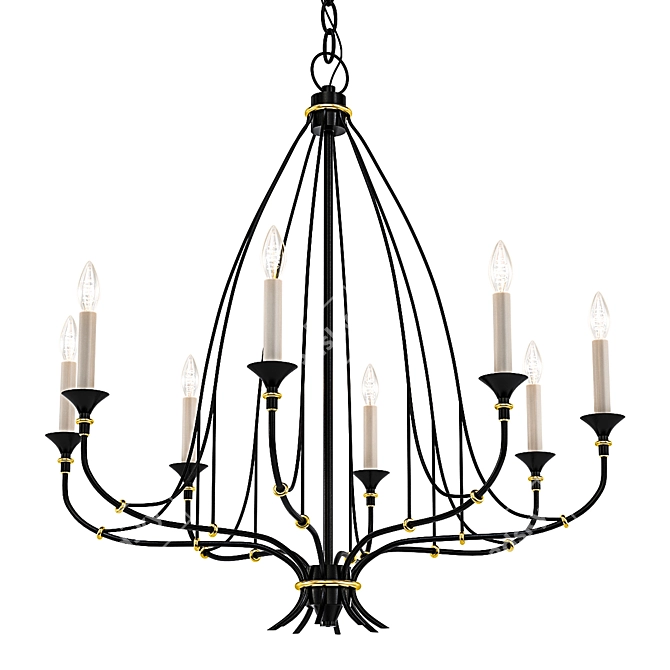 Elegant 8-Light Classic Chandelier 3D model image 1