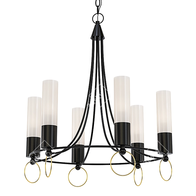 Relais 6-Light Chandelier: Elegant Illuminate 3D model image 1