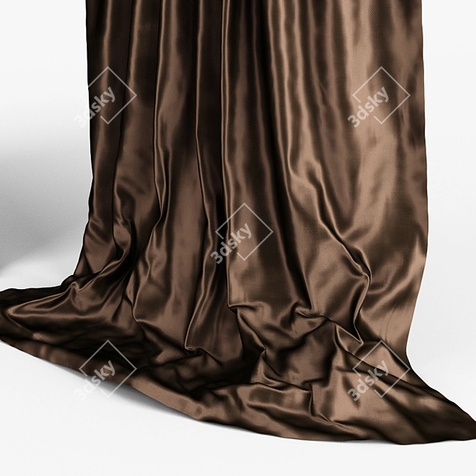 Luxurious Silk Curtains 3D model image 3