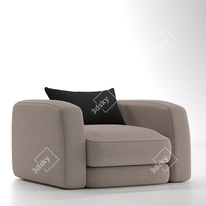  Modern Divan Sofa: Stylish and Comfortable 3D model image 1