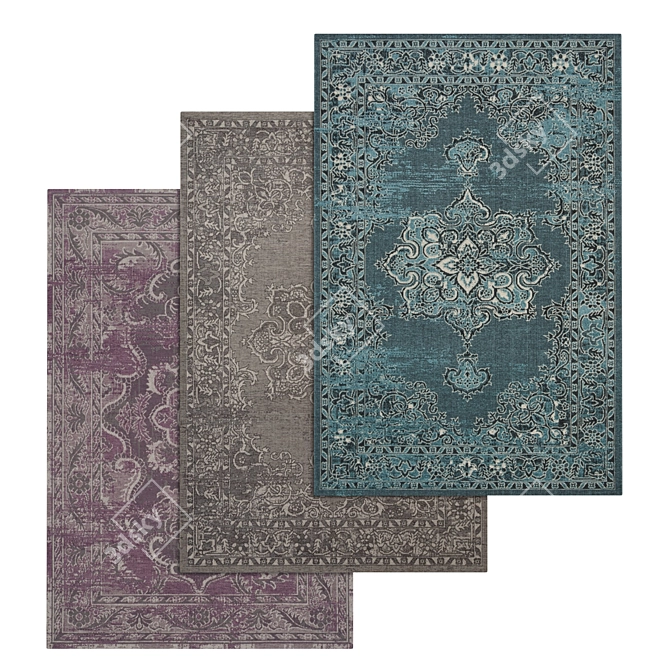 Luxury Carpet Set: High-Quality Textures For Versatile Use 3D model image 1