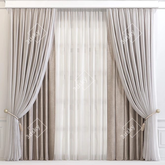 Modern Mesh Curtain 606 3D model image 1