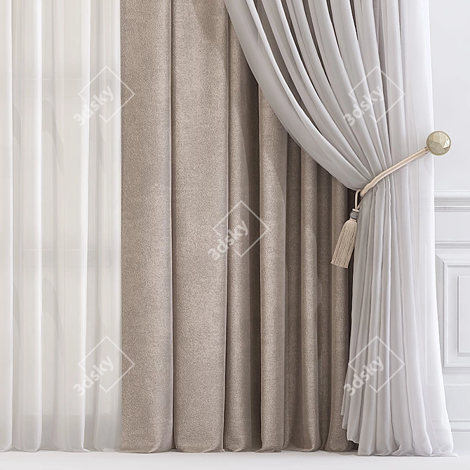 Modern Mesh Curtain 606 3D model image 2