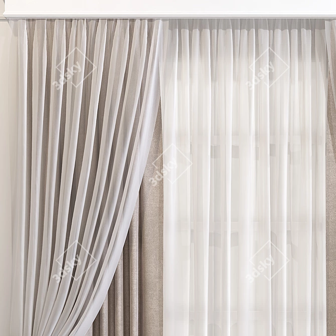 Modern Mesh Curtain 606 3D model image 3