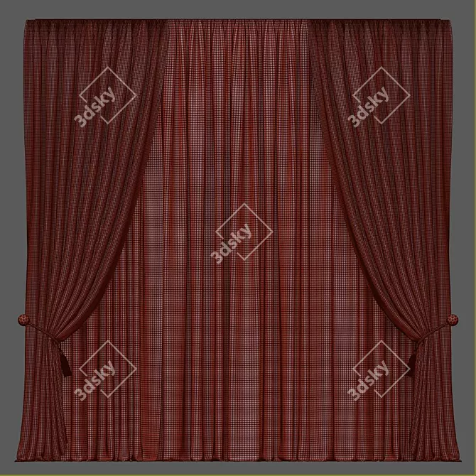 Modern Mesh Curtain 606 3D model image 4