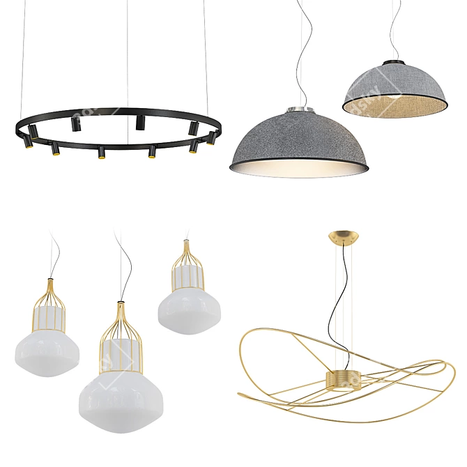 Modern Chandeliers Collection 3D model image 1