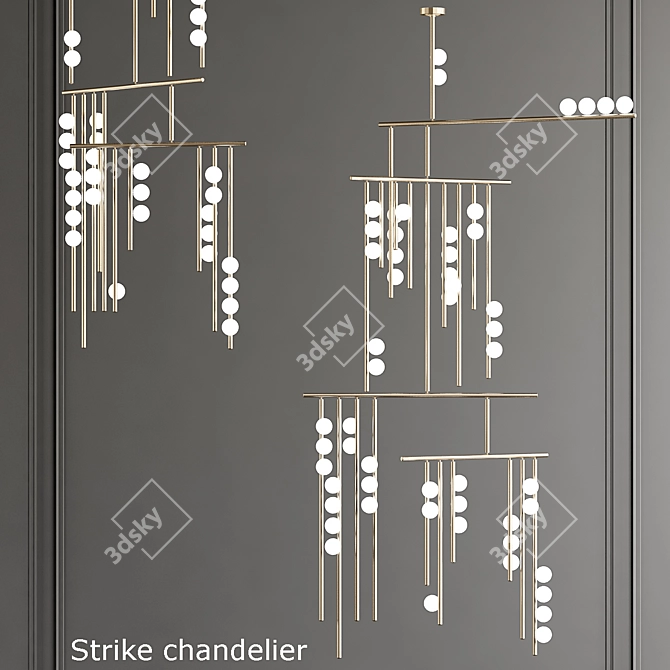 Elegant Strike Chandelier 3D model image 1