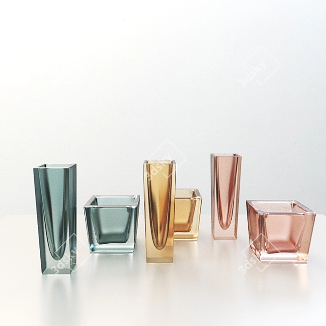 Giorgetti Glass Vase: Elegant Colors 3D model image 2