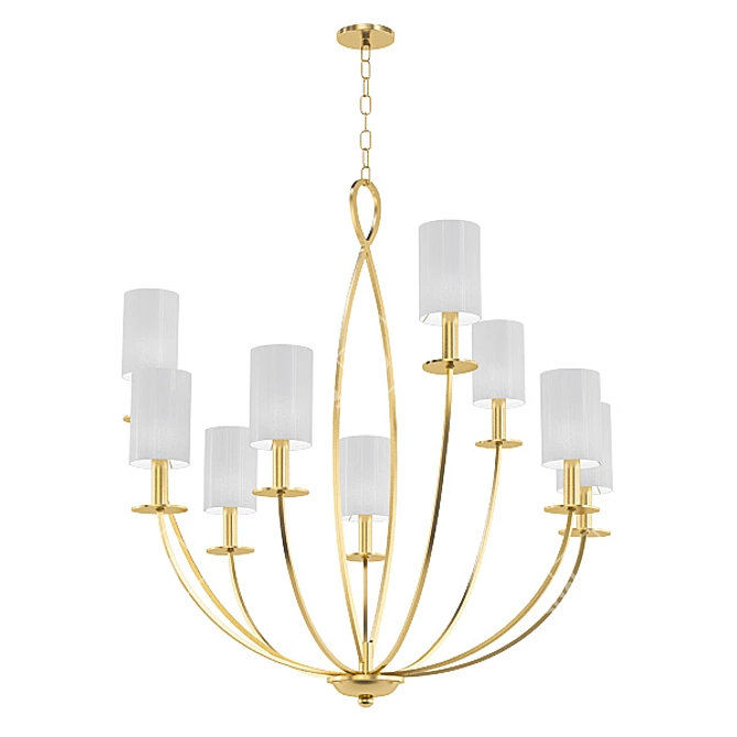 Modern Gold Chandelier Collection 3D model image 5