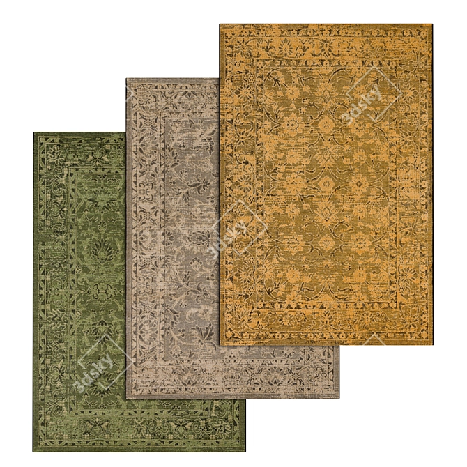 Luxury Carpets Set - High-Quality Textures 3D model image 1