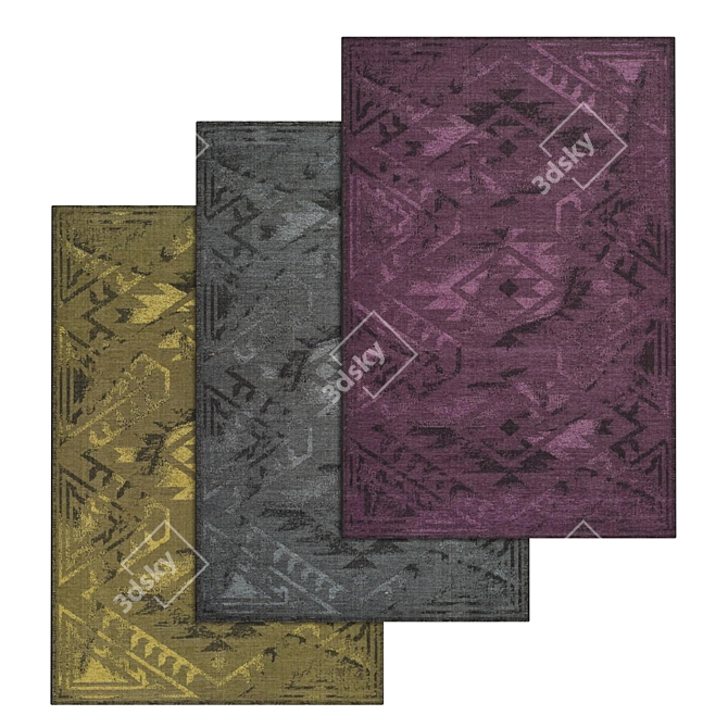 Premium Carpet Set: 3 High-Quality Textures 3D model image 1