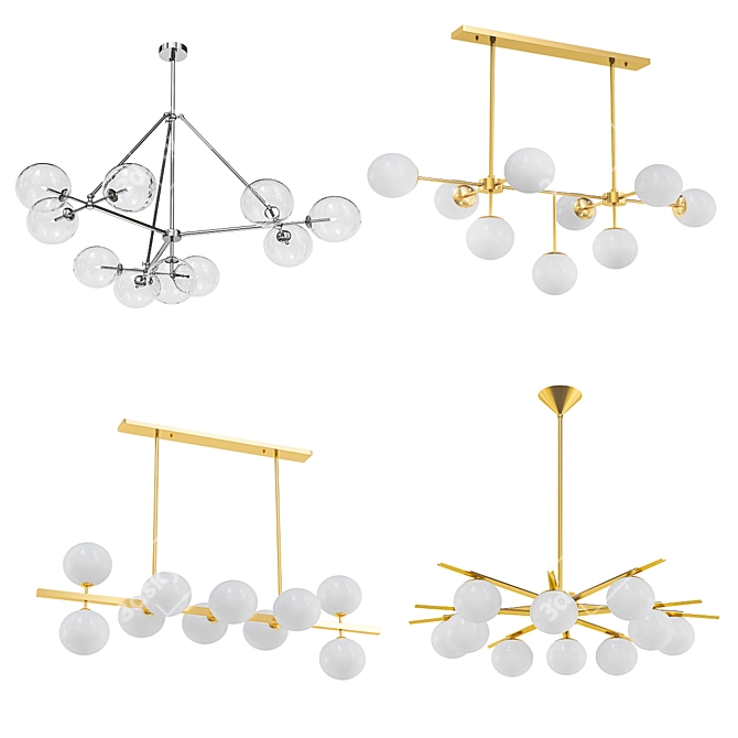 Modern Chandelier Collection 3D model image 1