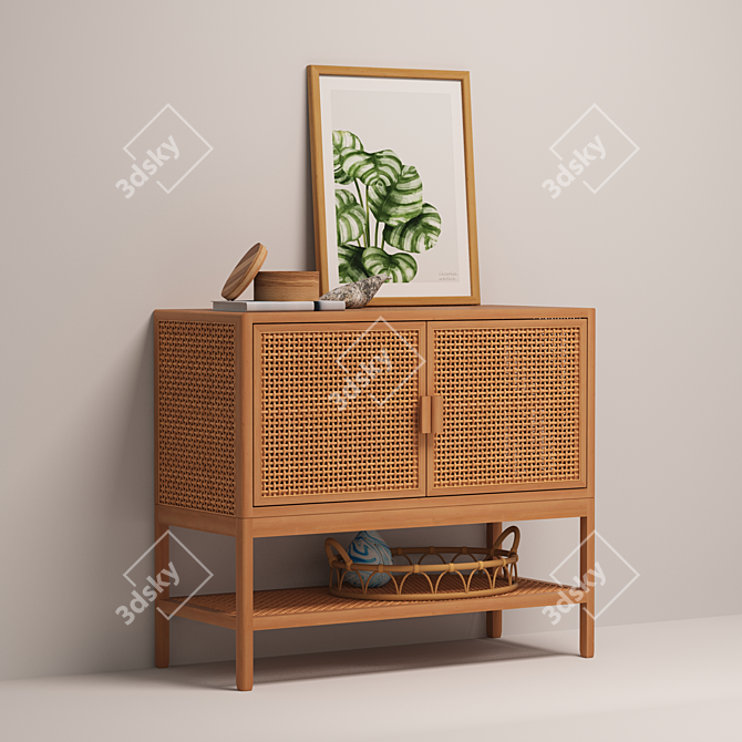 Opalhouse Minsmere Rattan Chest: Natural Elegance 3D model image 1