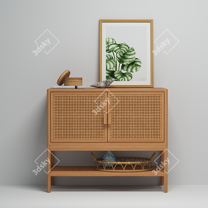 Opalhouse Minsmere Rattan Chest: Natural Elegance 3D model image 2