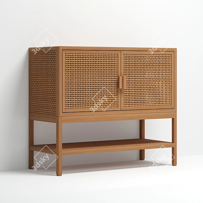 Opalhouse Minsmere Rattan Chest: Natural Elegance 3D model image 5