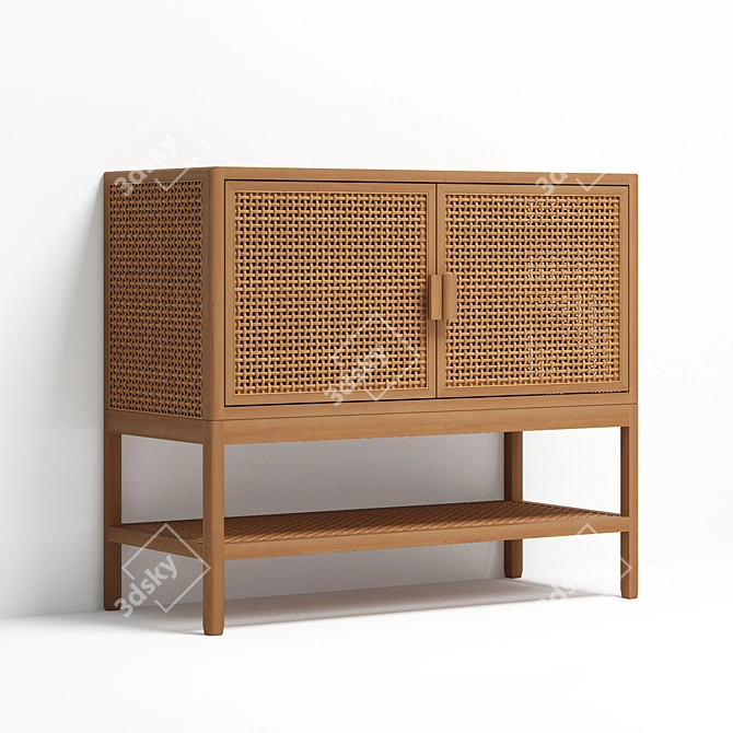 Opalhouse Minsmere Rattan Chest: Natural Elegance 3D model image 8