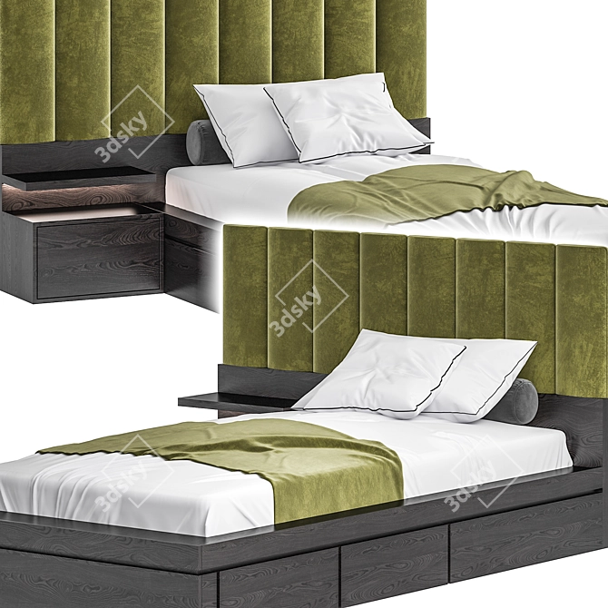 3DSMax2014 V-Ray Bed Design 3D model image 2