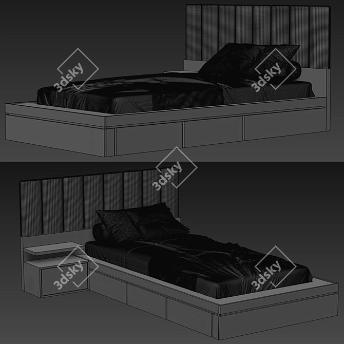 3DSMax2014 V-Ray Bed Design 3D model image 4