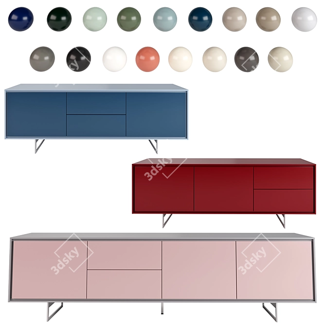 Modern Shadows Sideboard - Sleek Design 3D model image 2