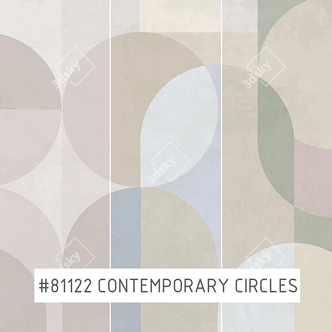 Contemporary Circles: Stylish Wallpapers by Creativille 3D model image 1