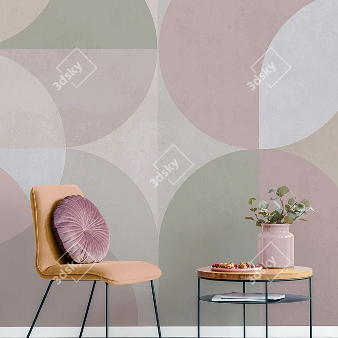 Contemporary Circles: Stylish Wallpapers by Creativille 3D model image 2