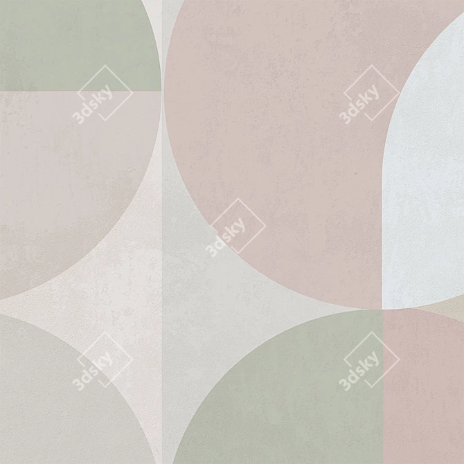 Contemporary Circles: Stylish Wallpapers by Creativille 3D model image 3