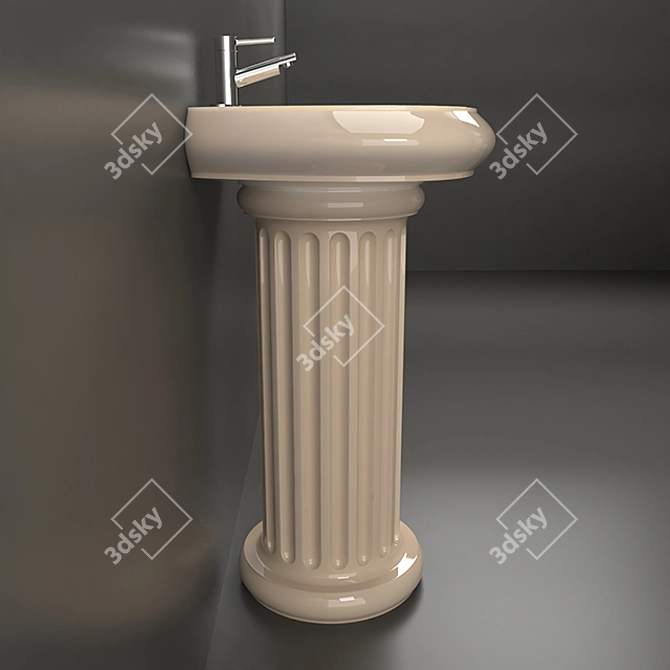 Sleek Ceramic Wash Basin 3D model image 1