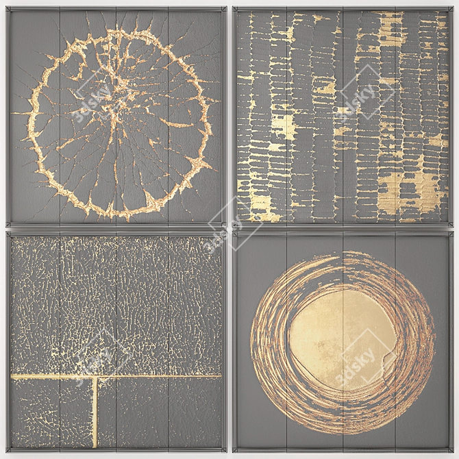 Luxury Gold Decor Collection 3D model image 3