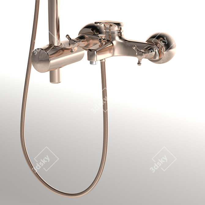 Modern Bathroom Faucet Set 3D model image 6