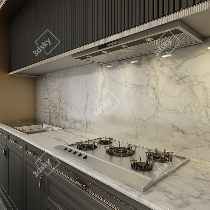 Sleek Kitchen Set: Modernize Your Space 3D model image 4
