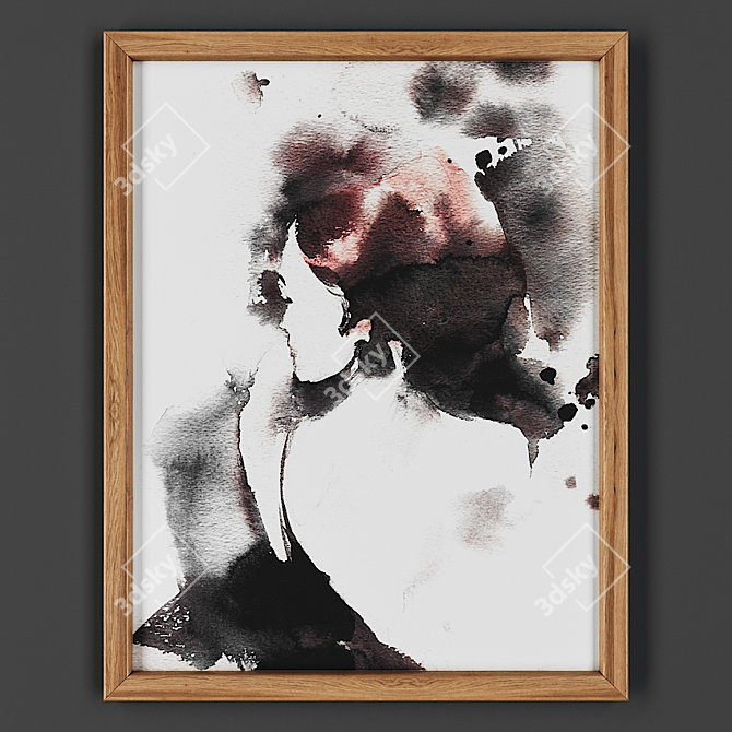 Wooden Framed Artwork 3D model image 1