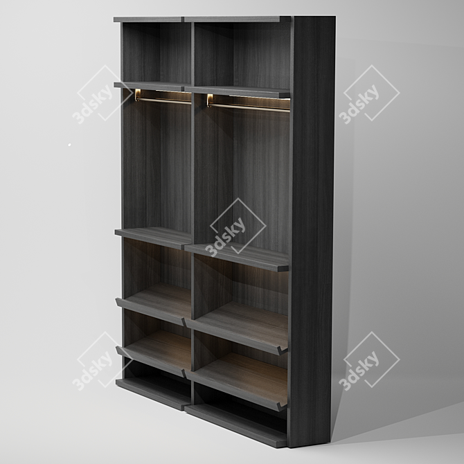 Sleek Millimetric Wardrobe 3D model image 1