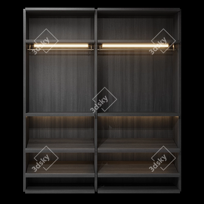 Sleek Millimetric Wardrobe 3D model image 4