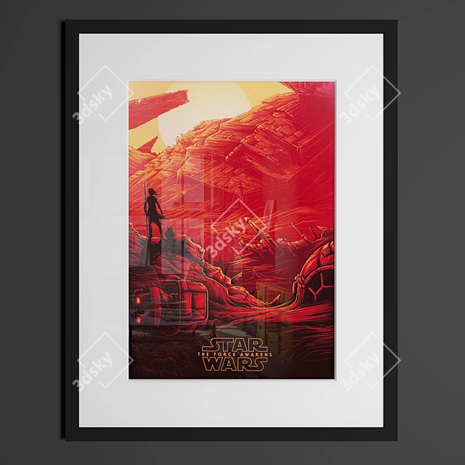  Galactic Star Wars Poster Frame 3D model image 1